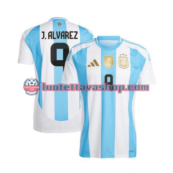 Miehet Argentiina Julian Alvarez 9 Copa America 2024 Lyhythihainen Fanipaita ,Koti