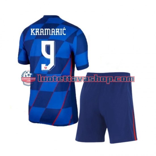 Lapset Kroatia Andrej Kramaric 9 Euro 2024 Lyhythihainen Fanipaita ,Vieras