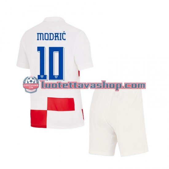 Lapset Kroatia Luca Modric 10 Euro 2024 Lyhythihainen Fanipaita ,Koti
