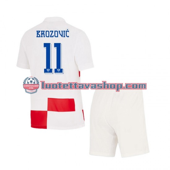 Lapset Kroatia Marcelo Brozovic 11 Euro 2024 Lyhythihainen Fanipaita ,Koti