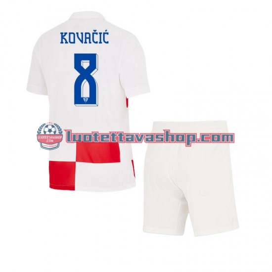 Lapset Kroatia Mateo Kovacic 8 Euro 2024 Lyhythihainen Fanipaita ,Koti