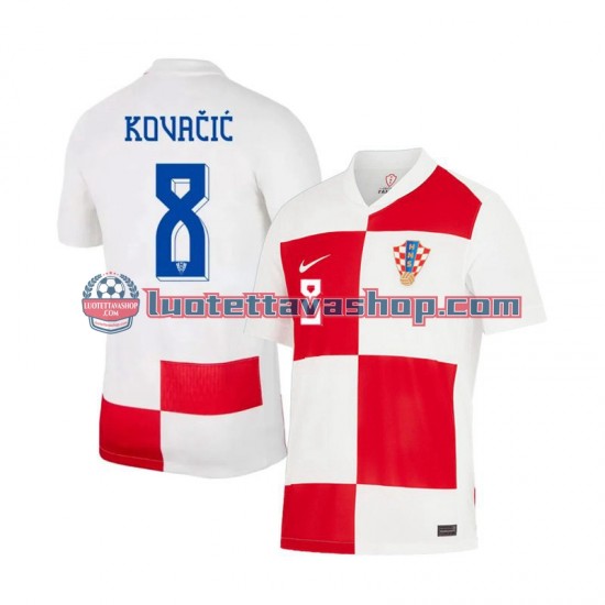 Miehet Kroatia Mateo Kovacic 8 Euro 2024 Lyhythihainen Fanipaita ,Koti