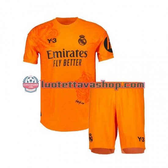 Lapset Real Madrid Maalivahdin Y3 2023-2024 Oranssi Lyhythihainen Fanipaita ,Kolmas