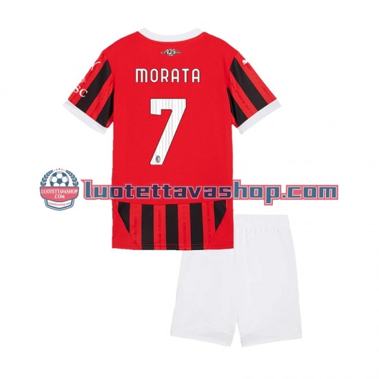 Lapset AC Milan Alvaro Morata 7 2024-2025 Lyhythihainen Fanipaita ,Koti