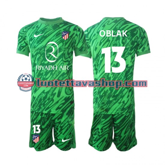 Lapset Atlético Madrid Maalivahdin Jan Oblak 13 2024-2025 Lyhythihainen Fanipaita ,Vieras