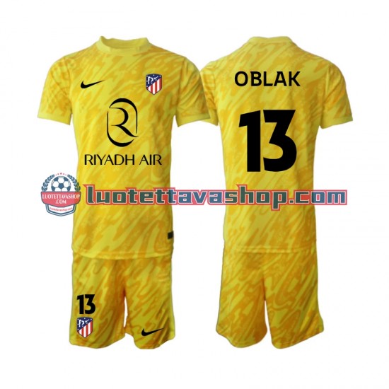 Lapset Atlético Madrid Maalivahdin Jan Oblak 13 2024-2025 Lyhythihainen Fanipaita ,Kolmas