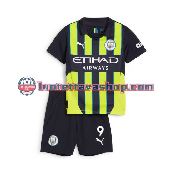 Lapset Manchester City Haaland 9 2024-2025 Lyhythihainen Fanipaita ,Vieras