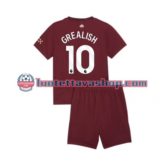 Lapset Manchester City Jack Grealish 10 2024-2025 Lyhythihainen Fanipaita ,Kolmas