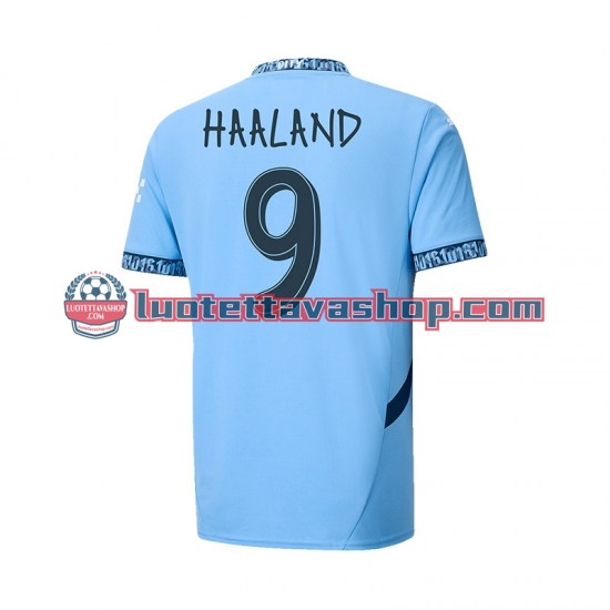 Miehet Manchester City UCL Font Haaland 9 2024-2025 Lyhythihainen Fanipaita ,Koti