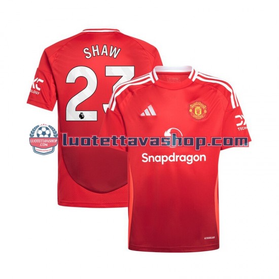 Miehet Manchester United Luke Shaw 23 2024-2025 Punainen Lyhythihainen Fanipaita ,Koti