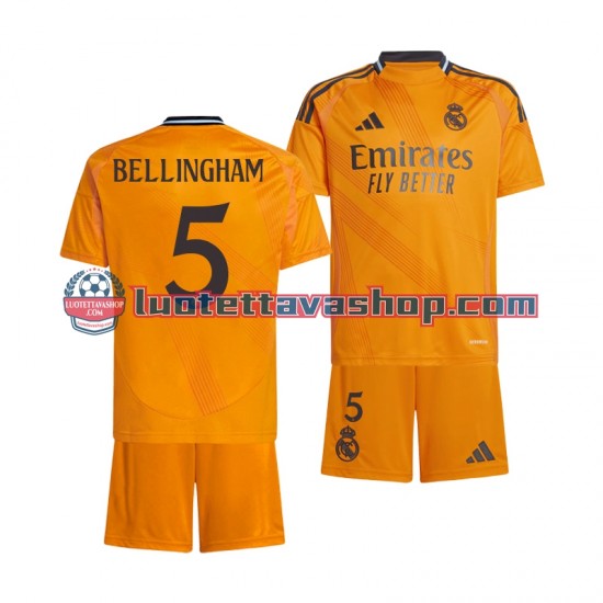 Lapset Real Madrid BELLINGHAM 5 2024-2025 Lyhythihainen Fanipaita ,Vieras