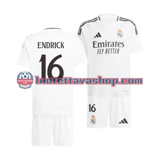 Lapset Real Madrid ENDRICK 16 2024-2025 Lyhythihainen Fanipaita ,Koti