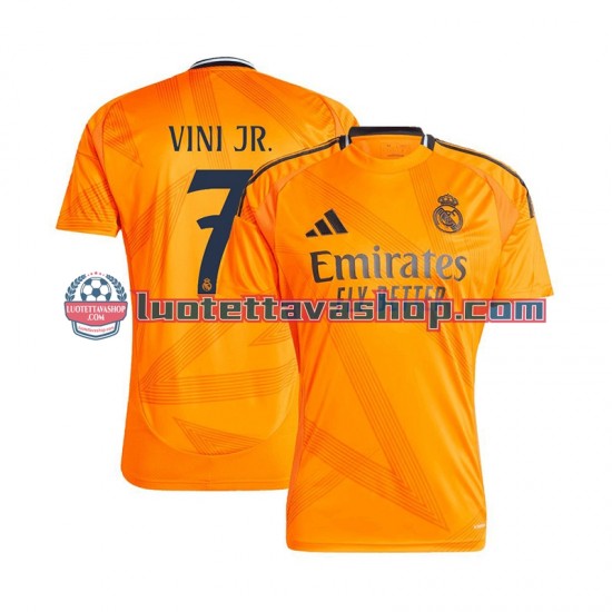 Miehet Real Madrid VINI JR 7 2024-2025 Lyhythihainen Fanipaita ,Vieras