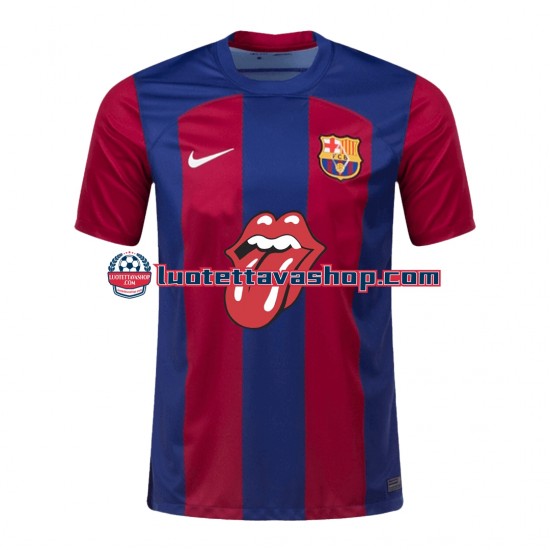 Miehet FC Barcelona Rolling Stones 2023-2024 Lyhythihainen Fanipaita ,Koti