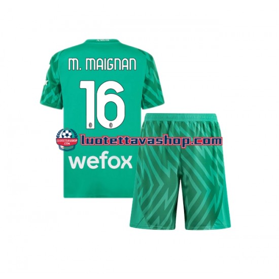 Lapset AC Milan Maalivahdin Mike Maignan 16 2023-2024 Lyhythihainen Fanipaita ,Koti