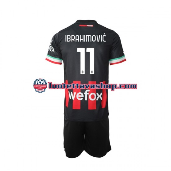 Lapset AC Milan Ibrahimovic 11 2022-2023 Lyhythihainen Fanipaita ,Koti