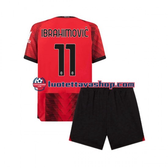 Lapset AC Milan Ibrahimovic 11 2023-2024 Lyhythihainen Fanipaita ,Koti
