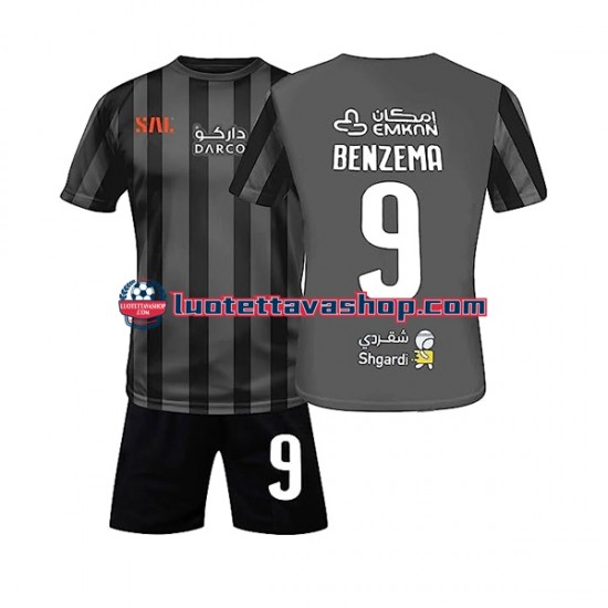 Lapset Al-Ittihad Benzema 9 2022-2023 Lyhythihainen Fanipaita ,Vieras