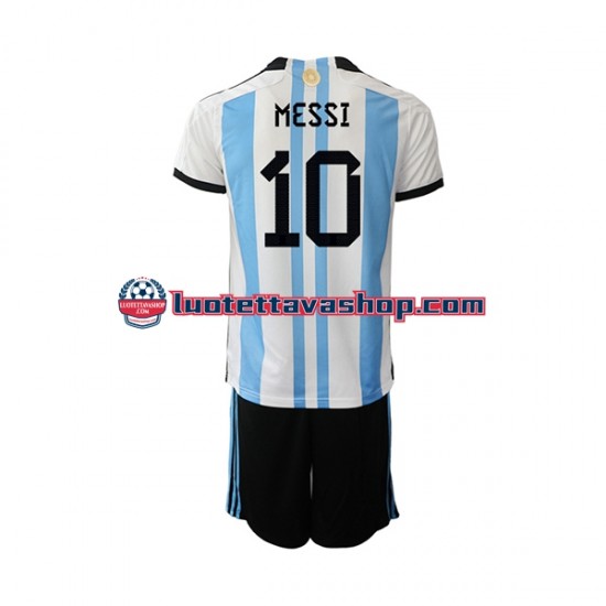 Lapset Argentiina Messi 10 World Cup 2022 Lyhythihainen Fanipaita ,Koti