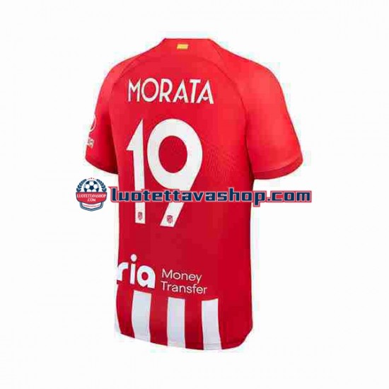 Miehet Atlético Madrid Alvaro Morata 19 2023-2024 Lyhythihainen Fanipaita ,Koti