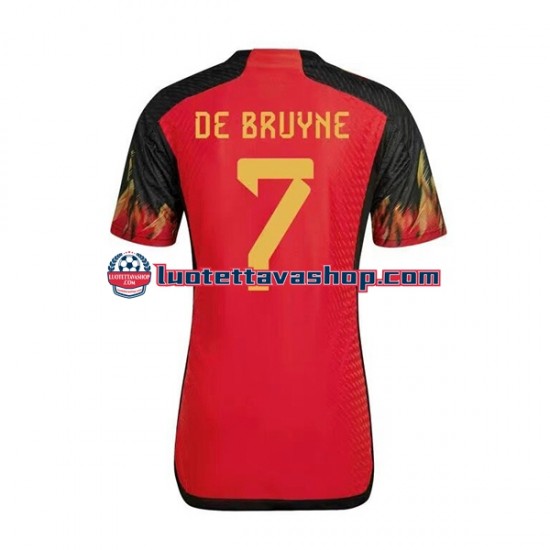 Miehet Belgia De Bruyne 7 World Cup 2022 Lyhythihainen Fanipaita ,Koti
