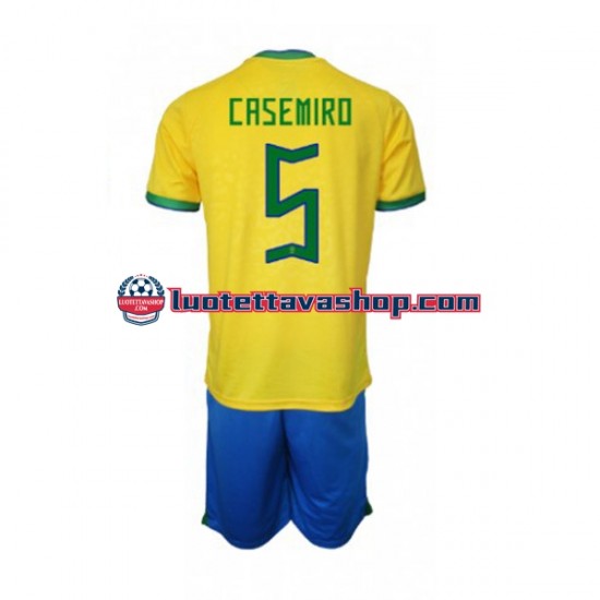 Lapset Brasilia Casemiro 5 World Cup 2022 Lyhythihainen Fanipaita ,Koti