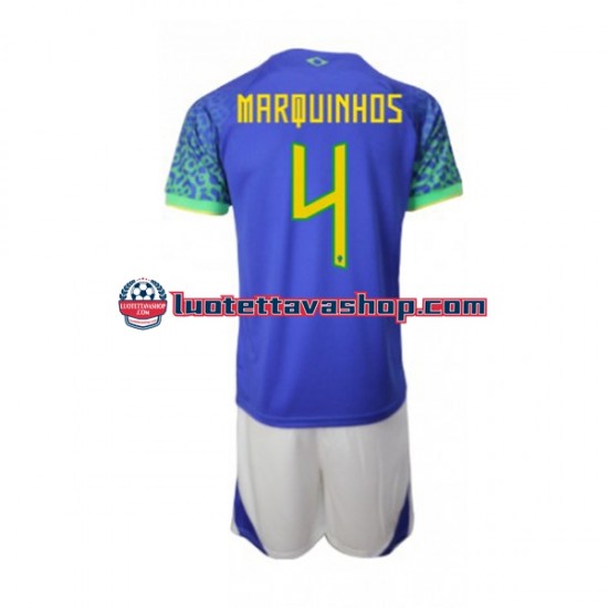 Lapset Brasilia Marquinhos 4 World Cup 2022 Lyhythihainen Fanipaita ,Vieras