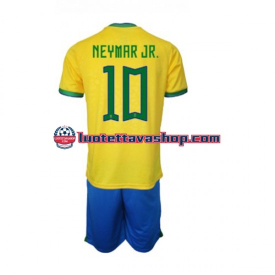 Lapset Brasilia Neymar JR 10 World Cup 2022 Lyhythihainen Fanipaita ,Koti