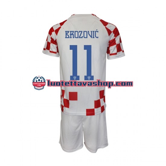 Lapset Kroatia Brozovic 11 World Cup 2022 Lyhythihainen Fanipaita ,Koti