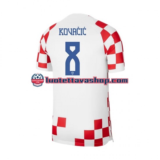 Miehet Kroatia Kovacic 8 World Cup 2022 Lyhythihainen Fanipaita ,Koti