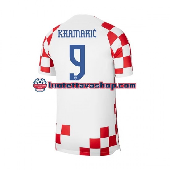 Miehet Kroatia Kramaric 9 World Cup 2022 Lyhythihainen Fanipaita ,Koti