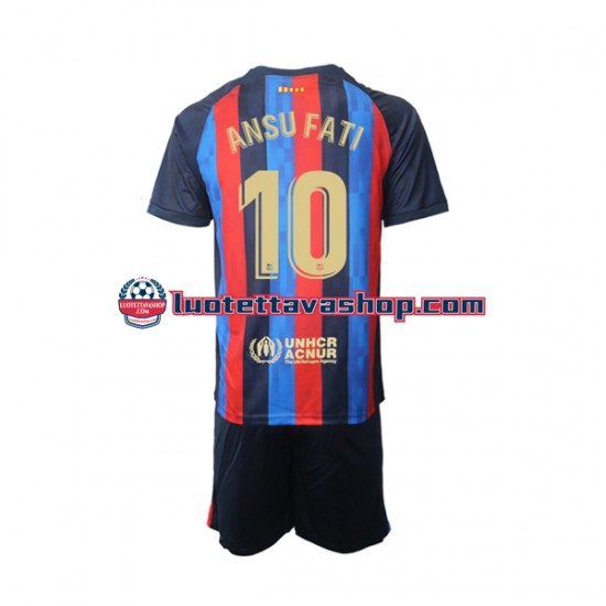 Lapset FC Barcelona Ansu Fati 10 2022-2023 Lyhythihainen Fanipaita ,Koti