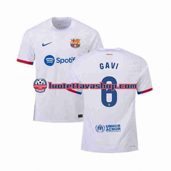 Miehet FC Barcelona GAVI 6 2023-2024 Lyhythihainen Fanipaita ,Vieras