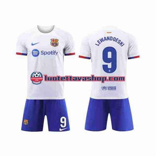 Lapset FC Barcelona LEWANDOWSKI 9 2023-2024 Lyhythihainen Fanipaita ,Vieras