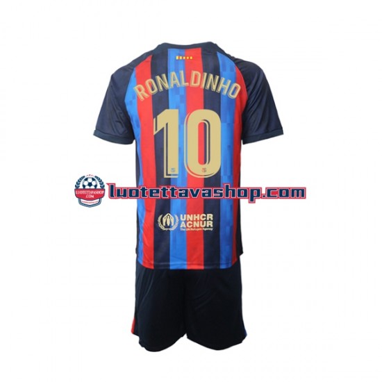 Lapset FC Barcelona Ronaldinho 10 2022-2023 Lyhythihainen Fanipaita ,Koti