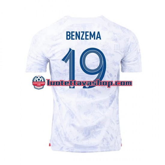 Miehet Ranska Benzema 19 World Cup 2022 Lyhythihainen Fanipaita ,Vieras