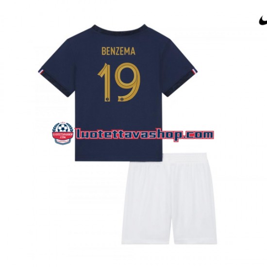 Lapset Ranska Benzema 19 World Cup 2022 Lyhythihainen Fanipaita ,Koti