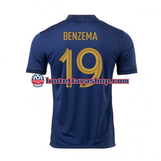 Miehet Ranska Benzema 19 World Cup 2022 Lyhythihainen Fanipaita ,Koti