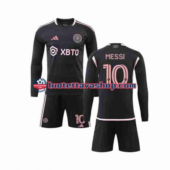 Lapset Inter Miami Lionel Messi 10 2023-2024 Pitkähihainen Fanipaita ,Vieras