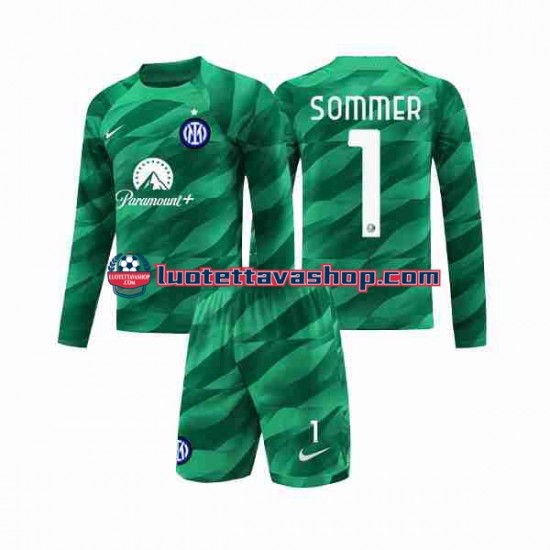 Lapset Inter Milan Maalivahdin Sommer 1 2023-2024 Pitkähihainen Fanipaita ,Vieras