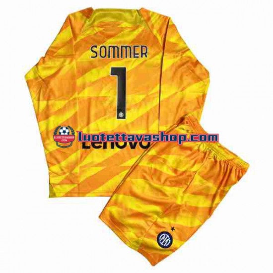 Lapset Inter Milan Maalivahdin Sommer 1 2023-2024 Pitkähihainen Fanipaita ,Koti