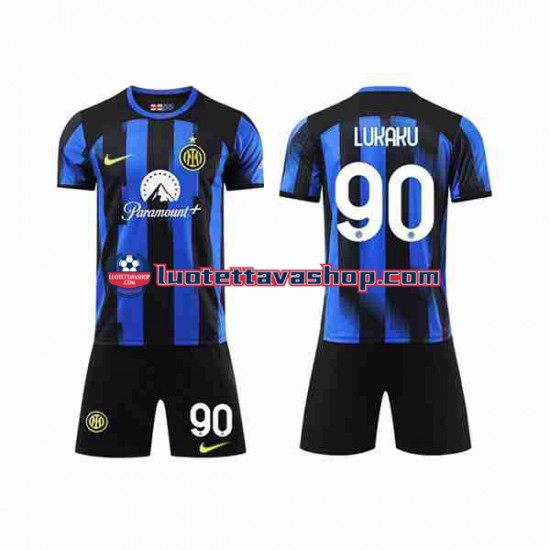 Lapset Inter Milan Lukaku 90 2023-2024 Lyhythihainen Fanipaita ,Koti