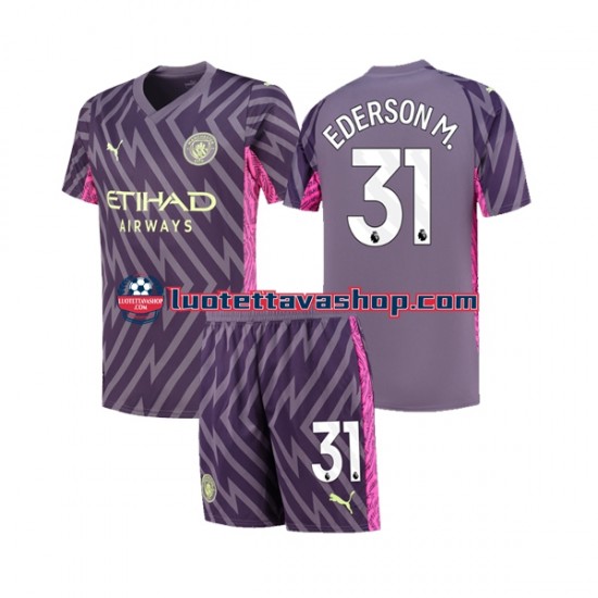 Lapset Manchester City Maalivahdin Ederson Moraes 31 2023-2024 Lyhythihainen Fanipaita ,Vieras