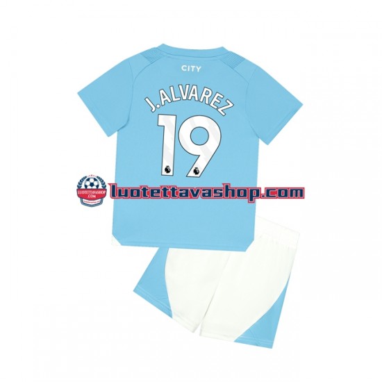 Lapset Manchester City J. ALVAREZ 19 2023-2024 Lyhythihainen Fanipaita ,Koti