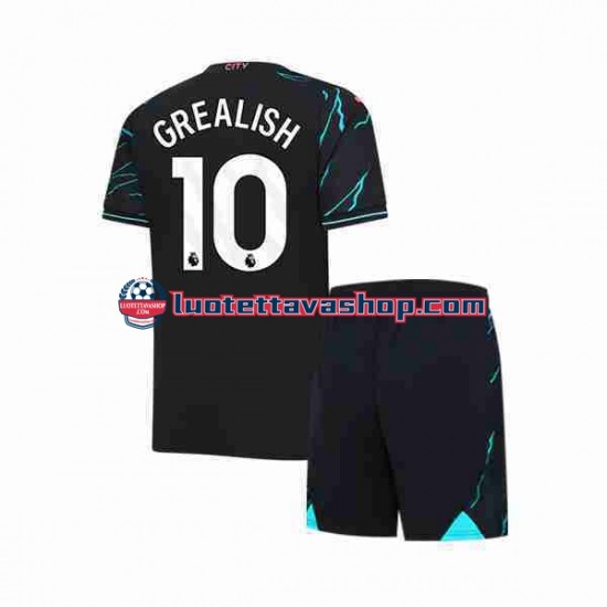 Lapset Manchester City Jack Grealish 10 2023-2024 Lyhythihainen Fanipaita ,Kolmas