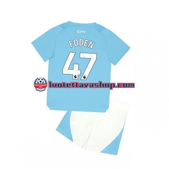 Lapset Manchester City Phil Foden 47 2023-2024 Lyhythihainen Fanipaita ,Koti