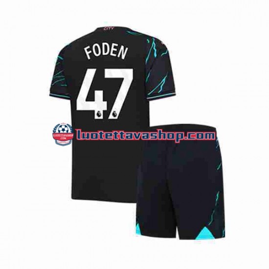 Lapset Manchester City Phil Foden 47 2023-2024 Lyhythihainen Fanipaita ,Kolmas