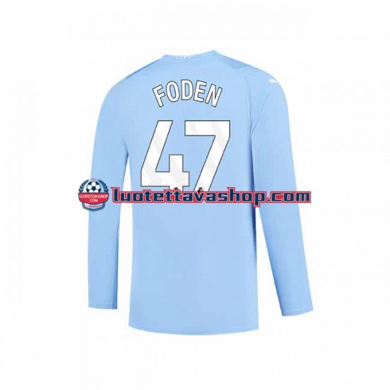 Miehet Manchester City Phil Foden 47 2023-2024 Pitkähihainen Fanipaita ,Koti