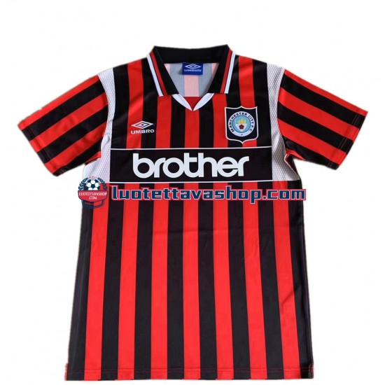 Miehet Manchester City Retro 1996 Lyhythihainen Fanipaita ,Vieras