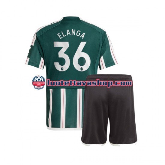 Lapset Manchester United Anthony Elanga 36 2023-2024 Lyhythihainen Fanipaita ,Vieras